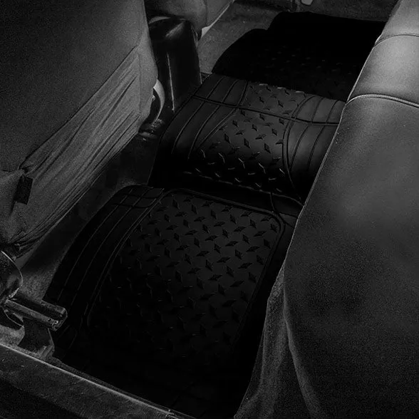 ClimaProof Trimmable Non-Slip Vinyl Floor Mats - 3 Row Black