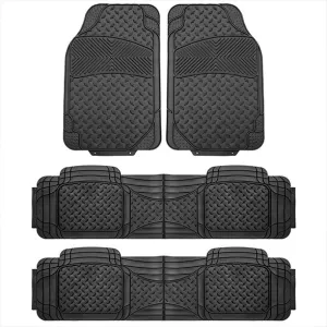 ClimaProof Trimmable Non-Slip Vinyl Floor Mats - 3 Row Black