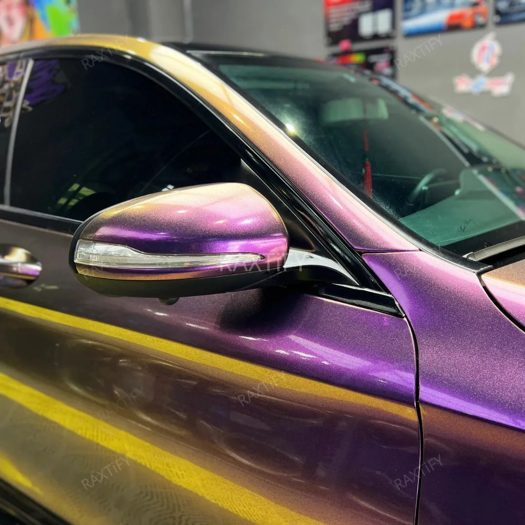 Color Shift Glitter Gray Purple Vinyl Wrap