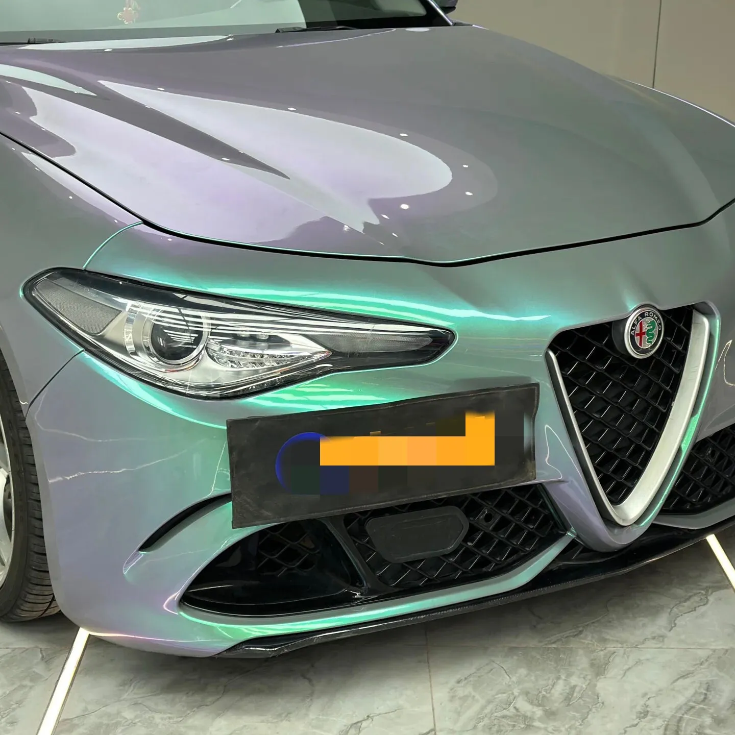 Color Shift Metallic Purple Green Car Wrap