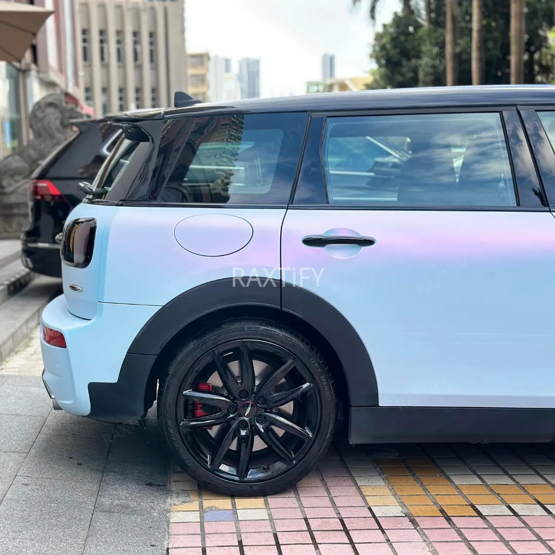 Color Shift Satin Blue Pink Vinyl Wrap