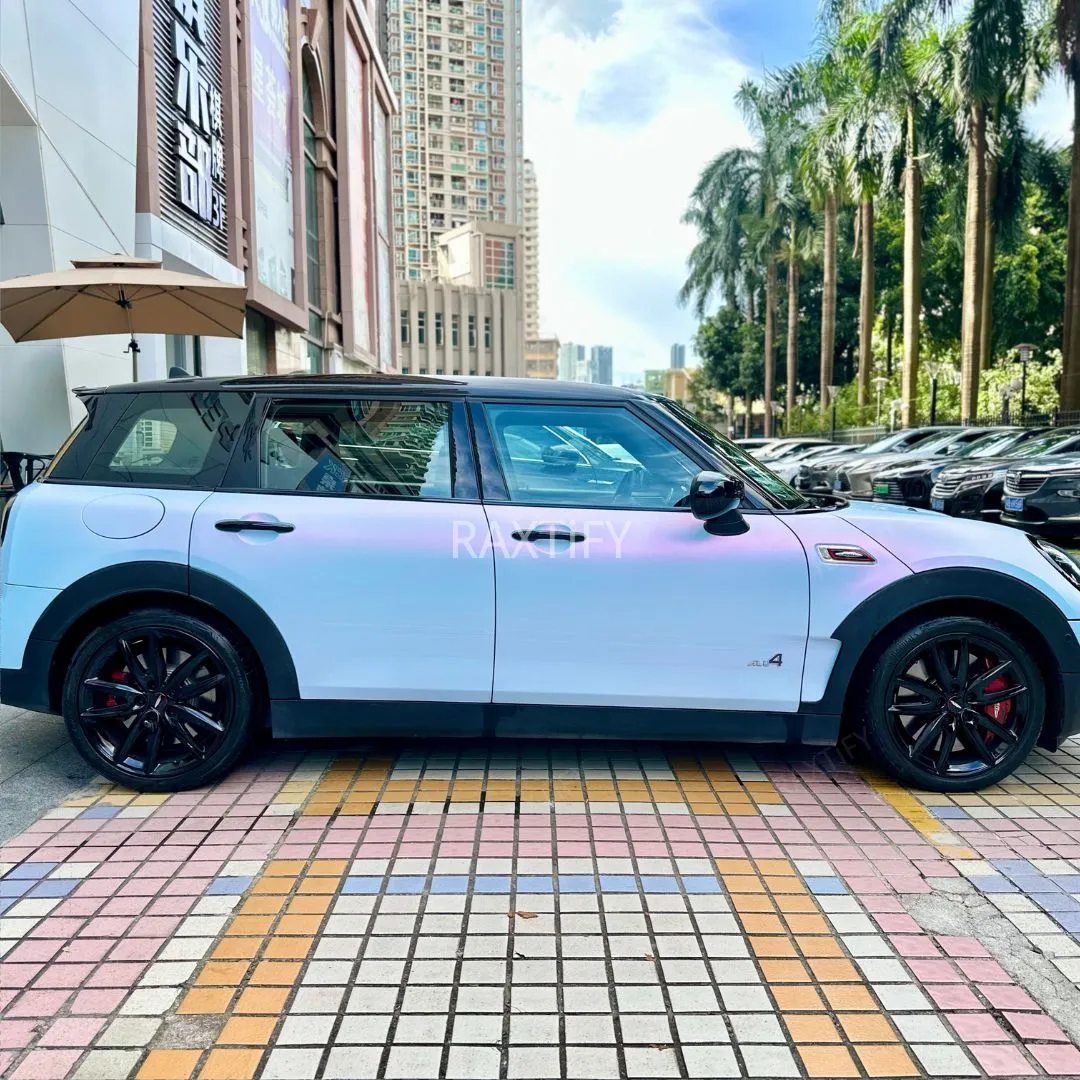 Color Shift Satin Blue Pink Vinyl Wrap