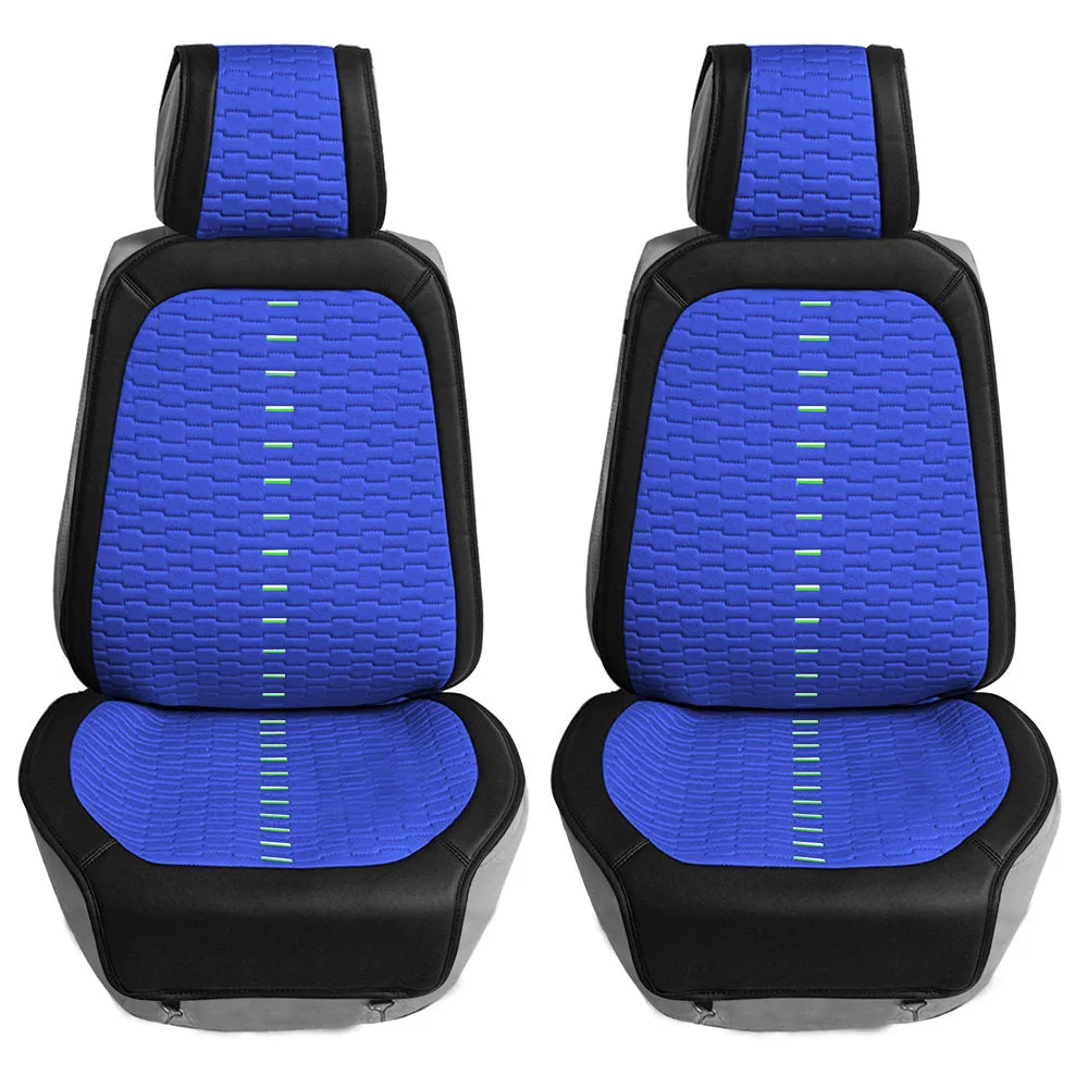 Colorful Ultra Car Seat Cushions - Front Set Blue
