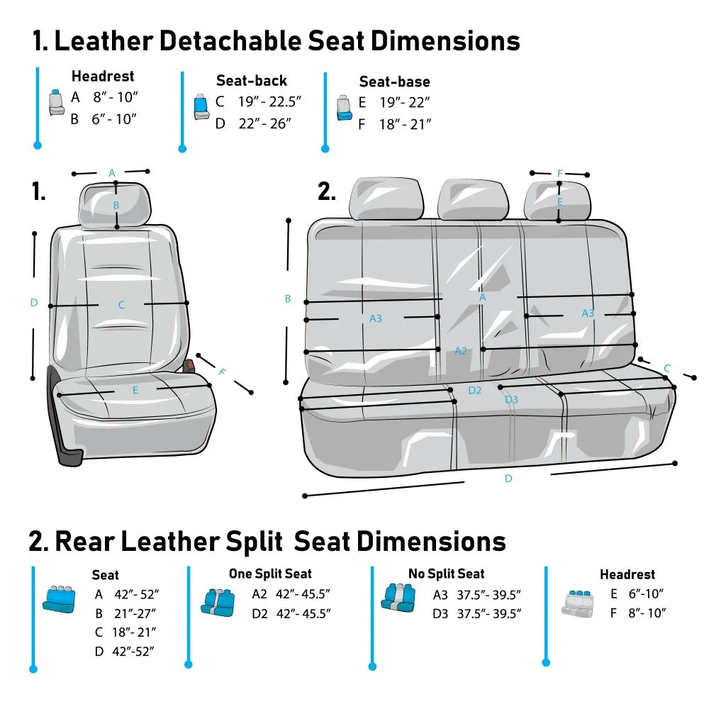 Deluxe Leatherette Seat Covers - Full Set Gray