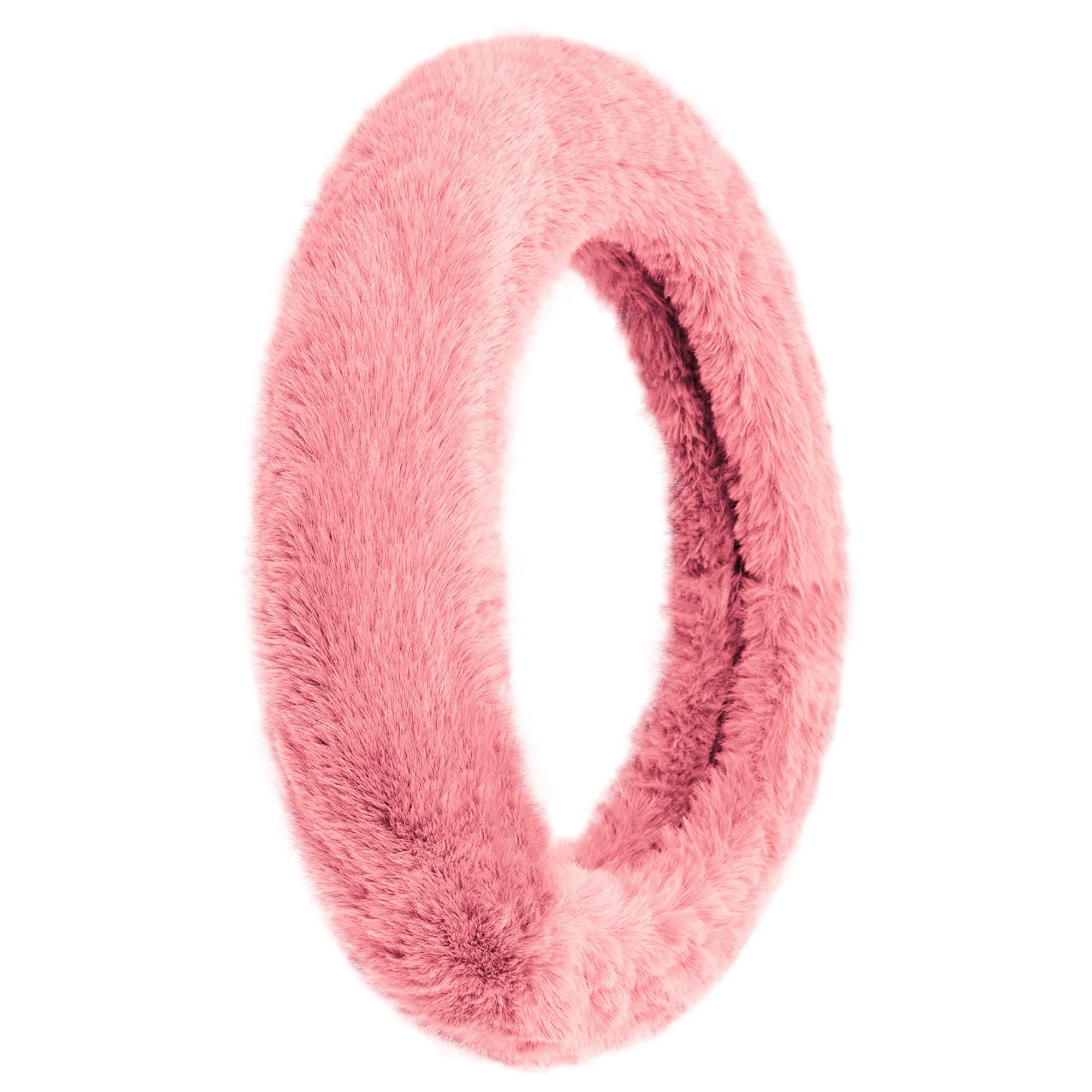 Doe16 Faux Rabbit Fur Steering Wheel Cover Pink