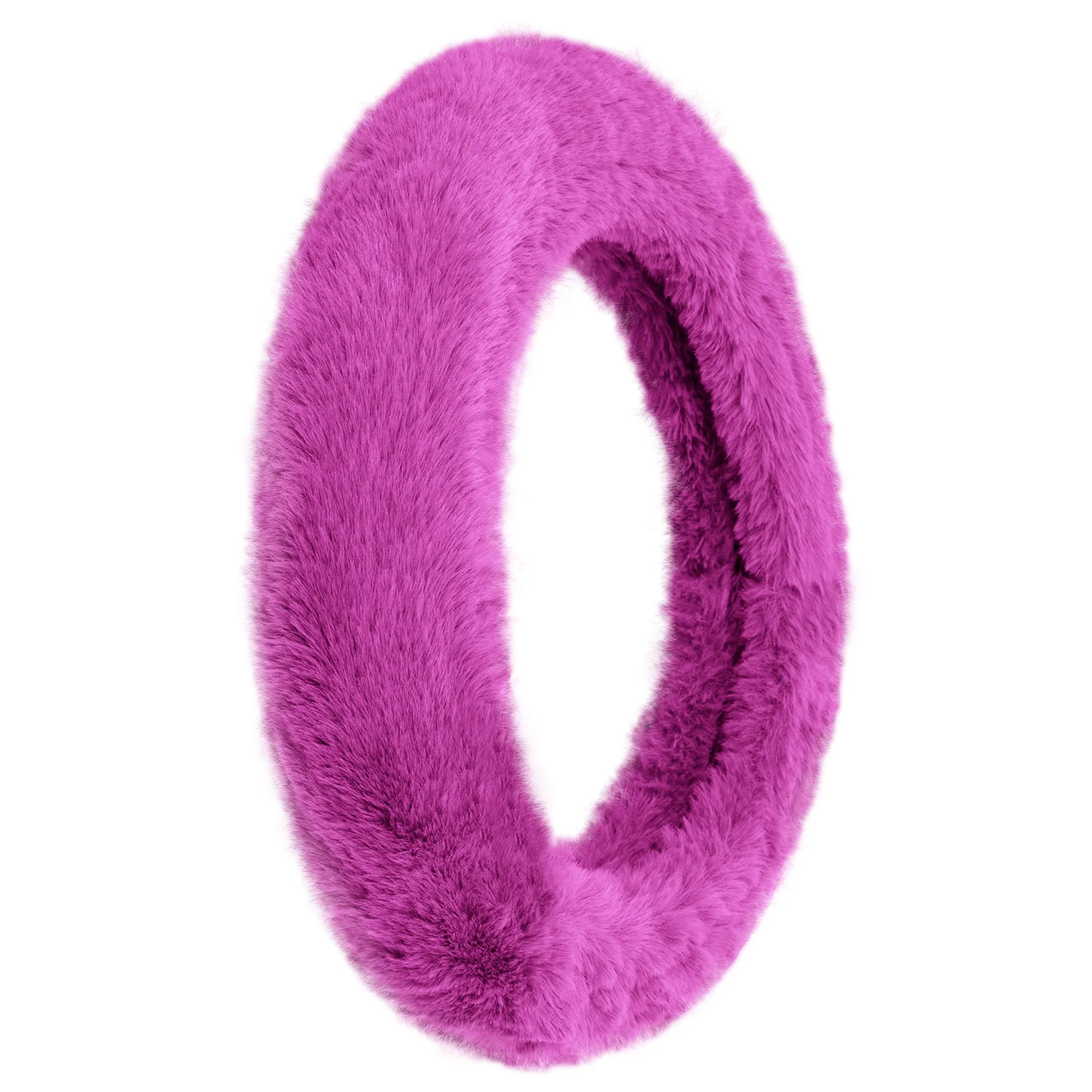 Doe16 Faux Rabbit Fur Steering Wheel Cover Purple
