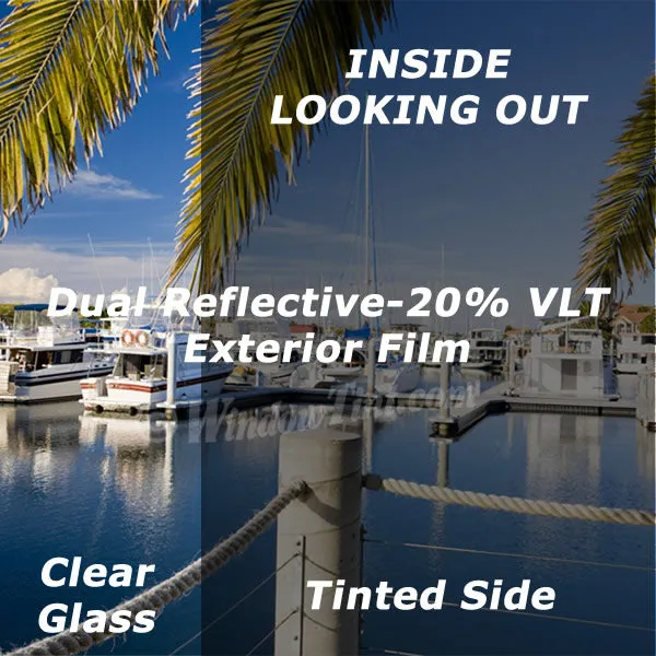 Exterior Dual Reflective Window Tinting Film 20% VLT