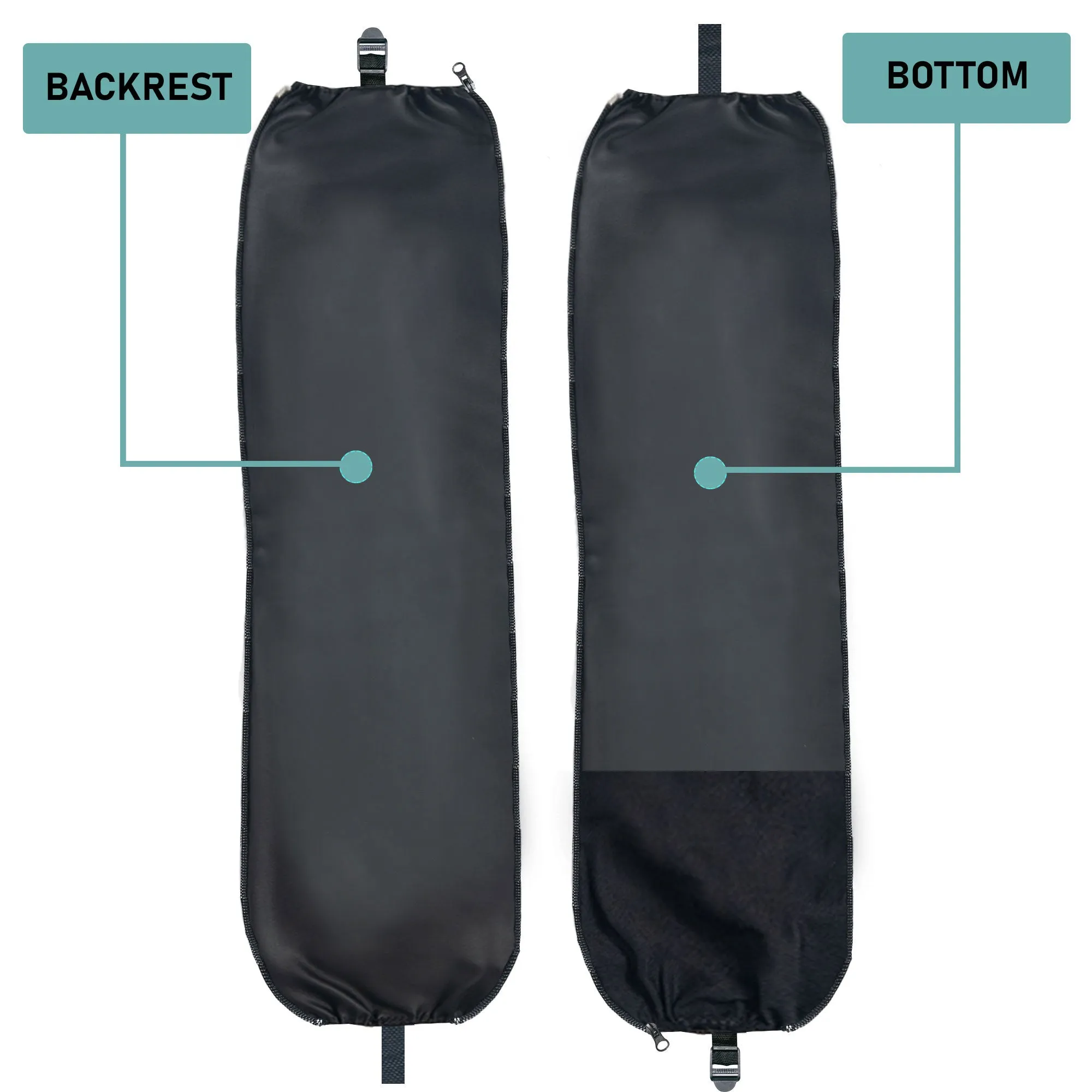 Faux Leather Extension Pieces for Split Bench Covers Black - PU Leather