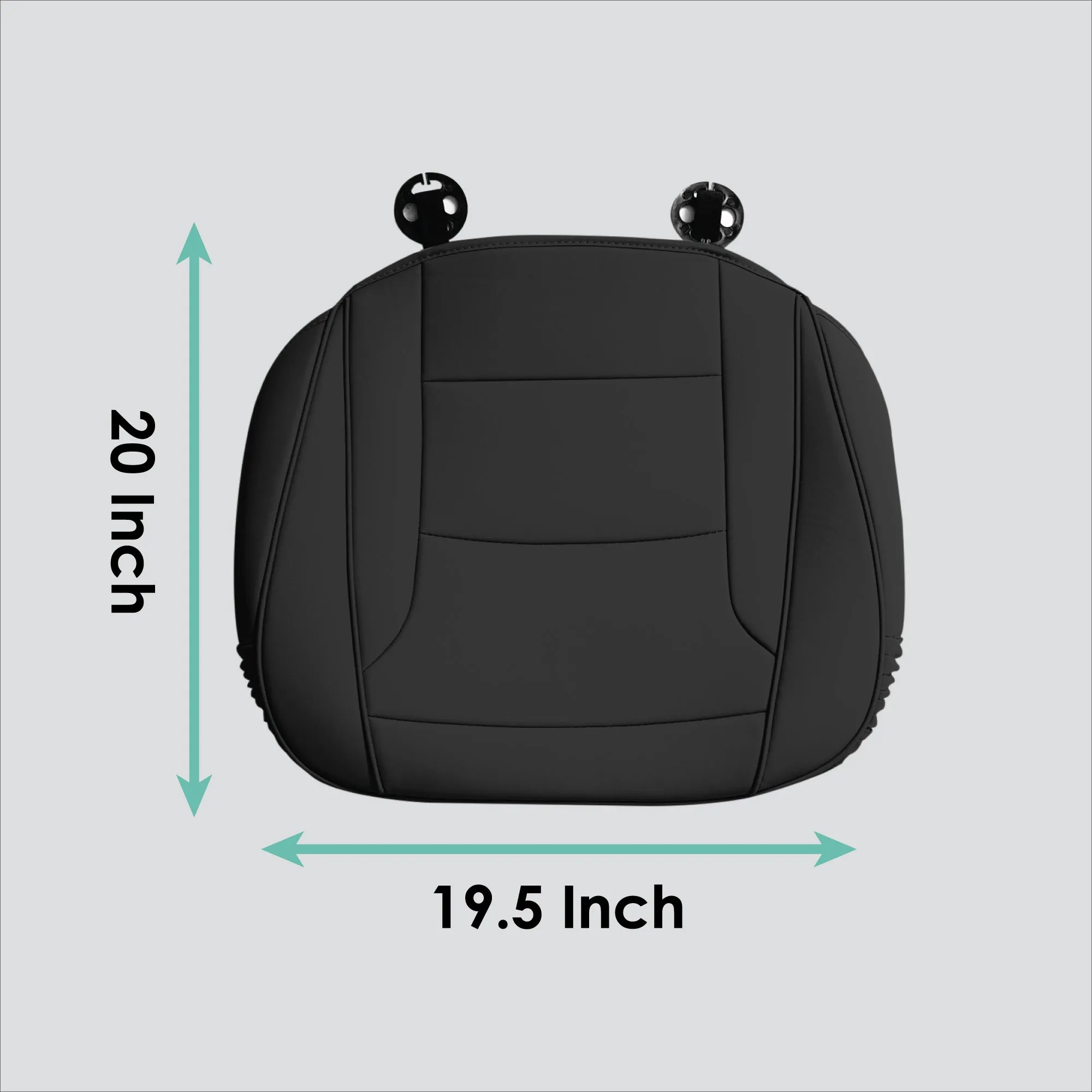 Faux Leather Seat Cushion Pad - 2 Piece Front Set Black
