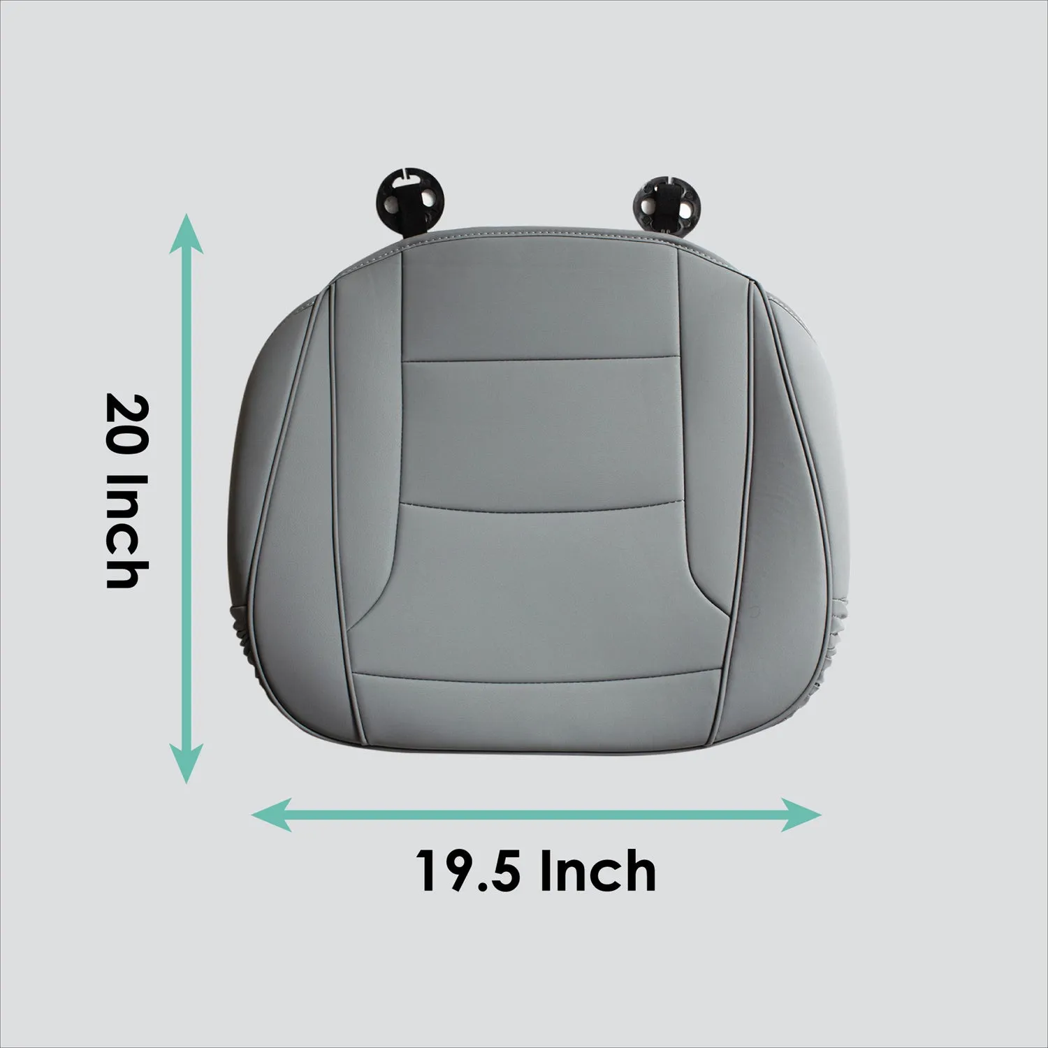 Faux Leather Seat Cushion Pad - 2 Piece Front Set Gray