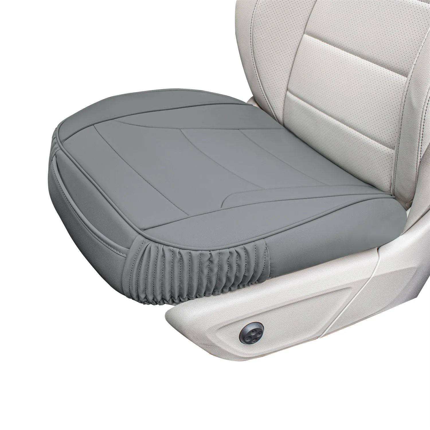 Faux Leather Seat Cushion Pad - 2 Piece Front Set Gray