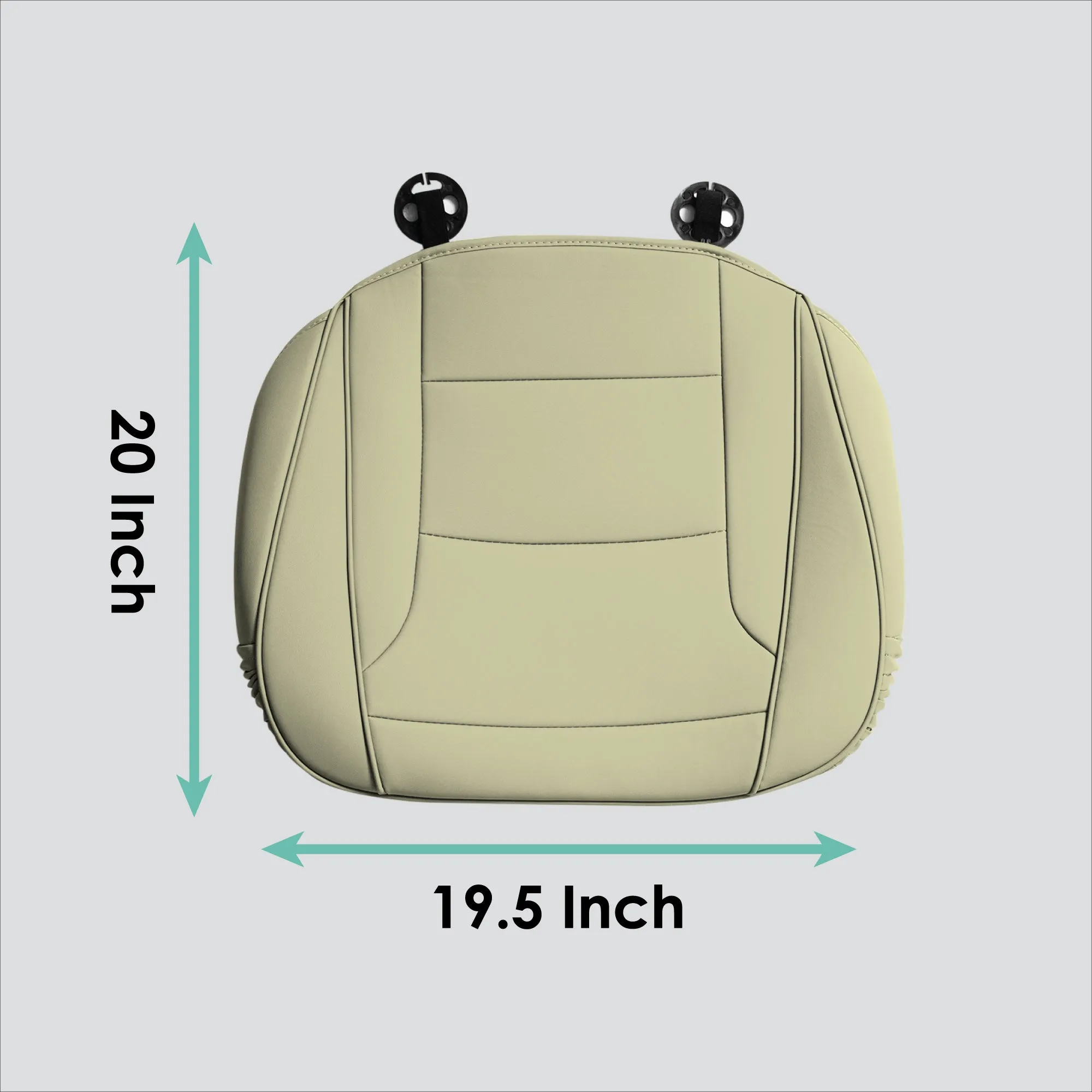 Faux Leather Seat Cushion Pad - 2 Piece Front Set Solid Beige