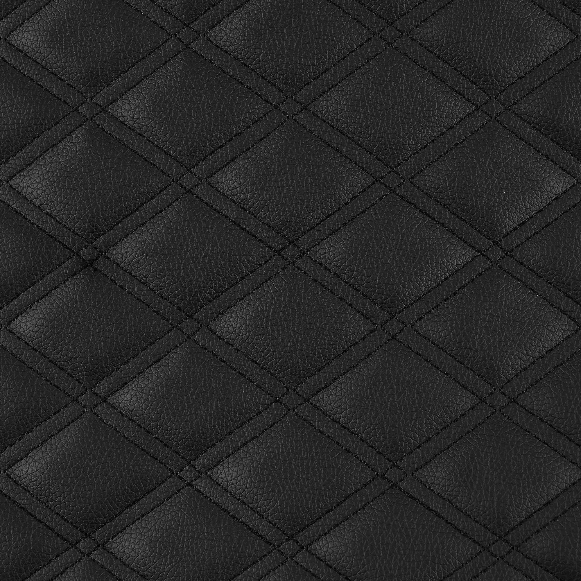 Faux Leather Seat Cushion Pad w/ Front Pocket - Front Set Black