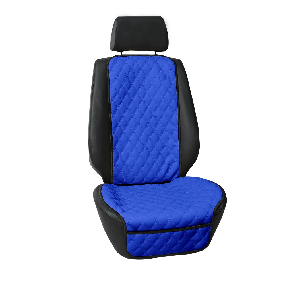 Faux Leather Seat Protectors - Front Set Blue