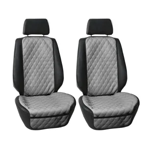 Faux Leather Seat Protectors - Front Set Gray