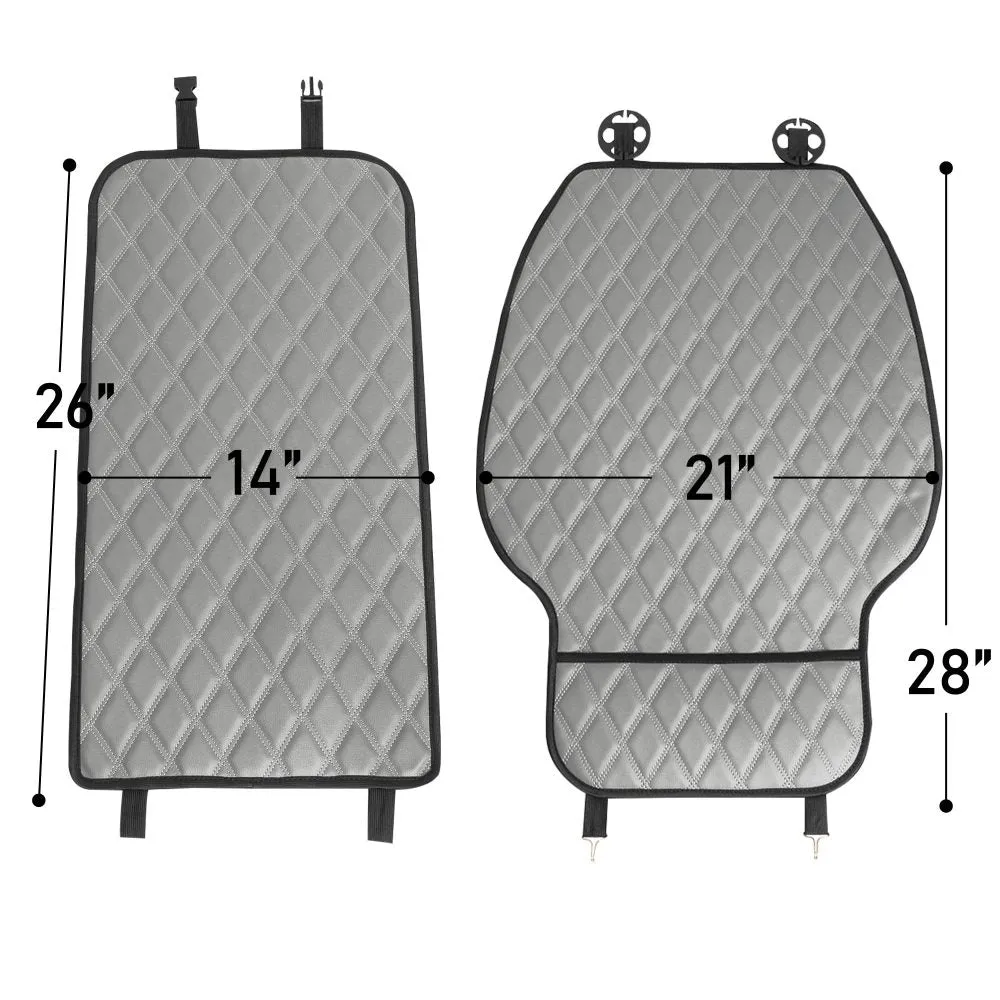 Faux Leather Seat Protectors - Front Set Red
