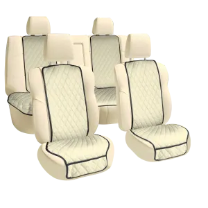 Faux Leather Seat Protectors - Full Set - Solid Beige