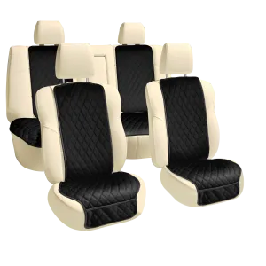Faux Leather Seat Protectors - Full Set - Solid Black