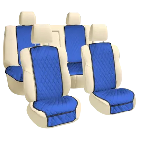 Faux Leather Seat Protectors - Full Set - Solid Blue