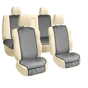 Faux Leather Seat Protectors - Full Set - Solid Gray
