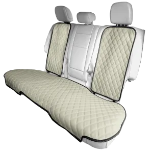 Faux Leather Seat Protectors - Rear Set Beige