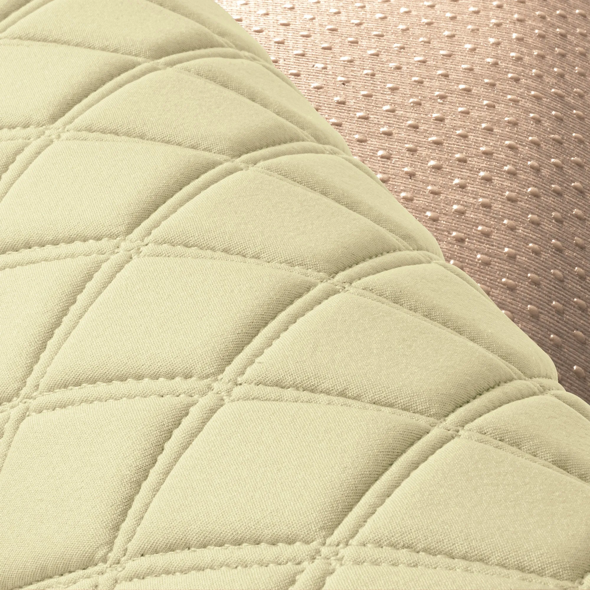 Faux Leather Seat Protectors - Rear Set Beige