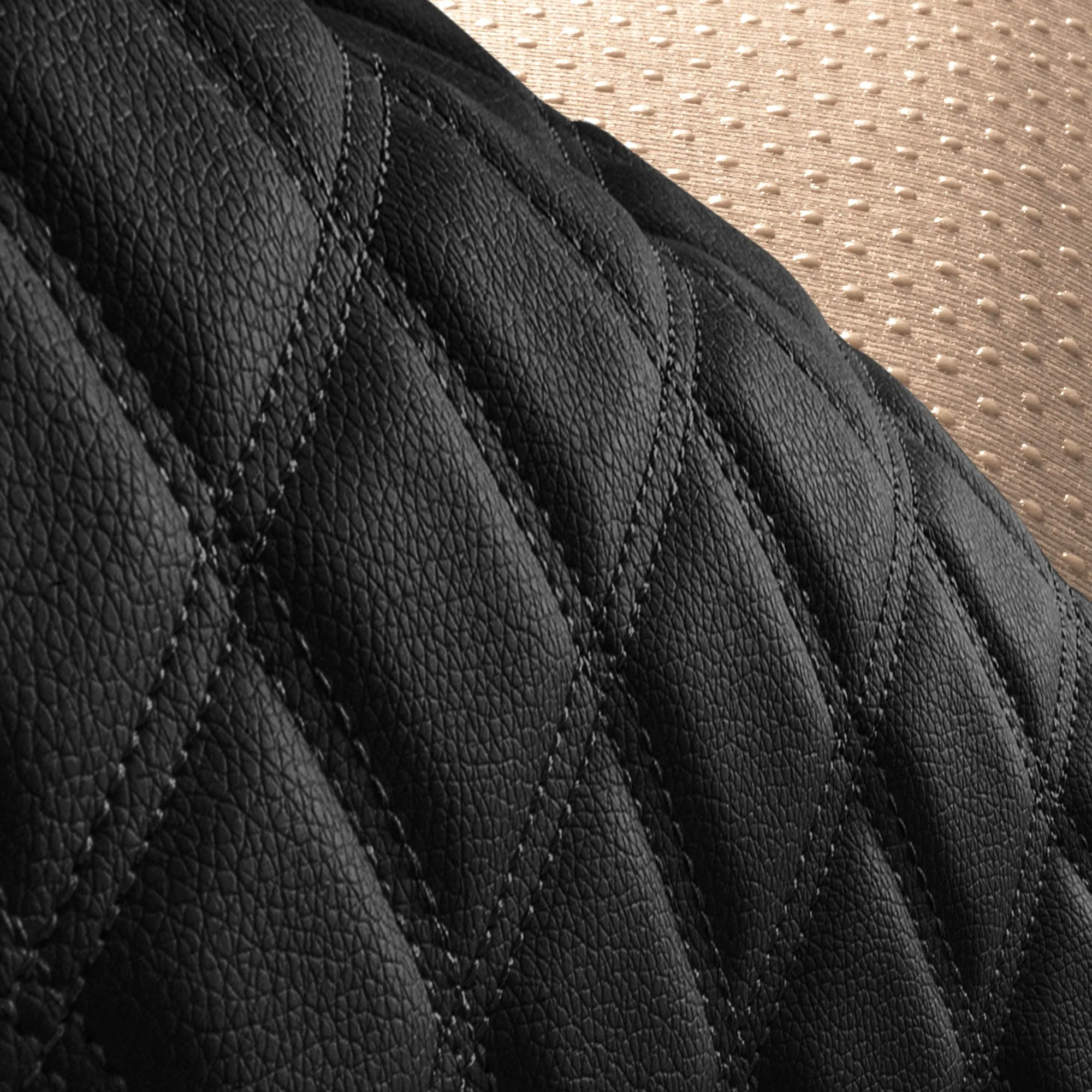Faux Leather Seat Protectors - Rear Set Black