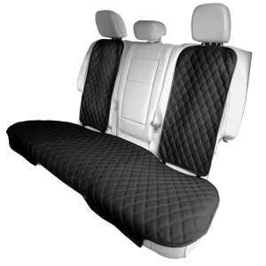Faux Leather Seat Protectors - Rear Set Black