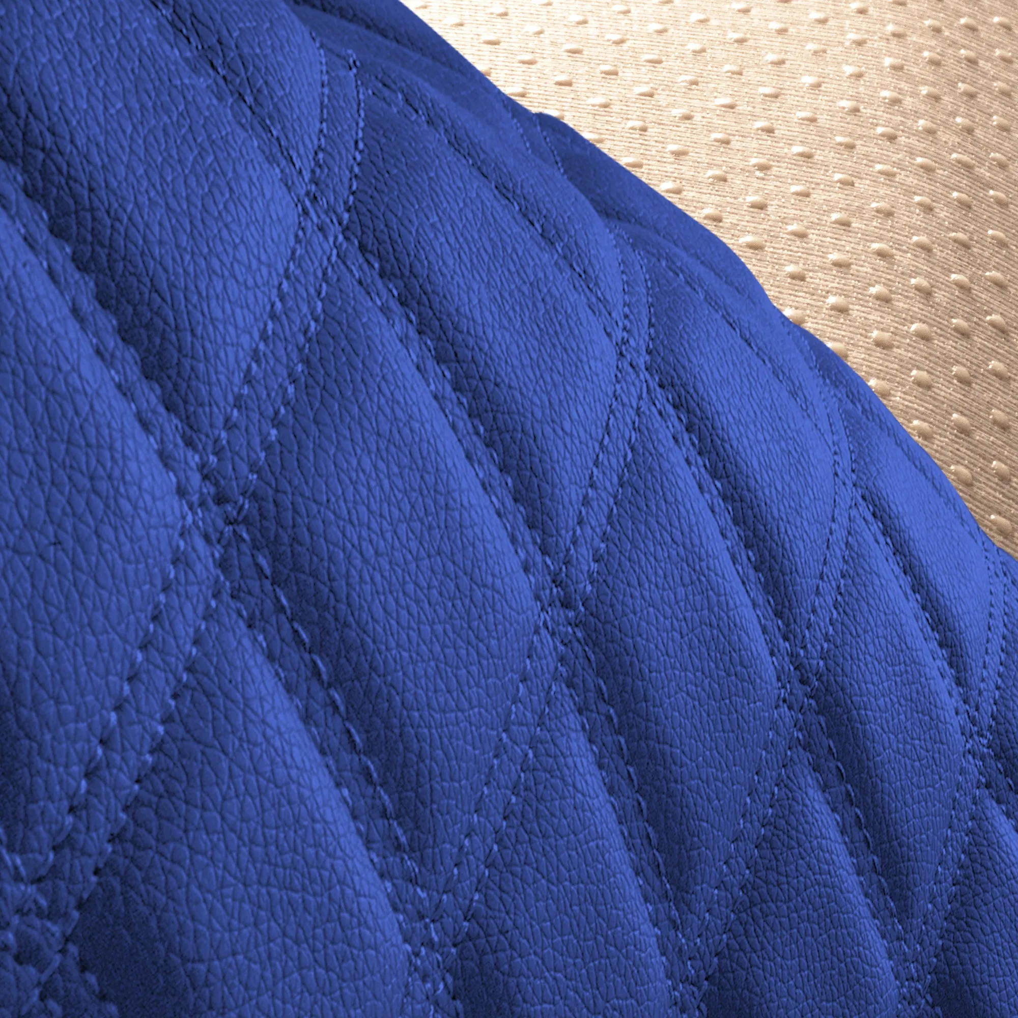 Faux Leather Seat Protectors - Rear Set Blue