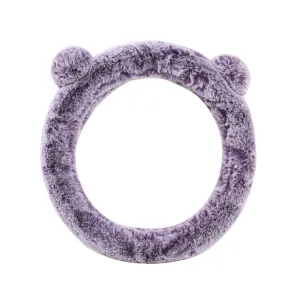 Faux Rabbit Fur Koala Bear Steering Wheel Cover Purple
