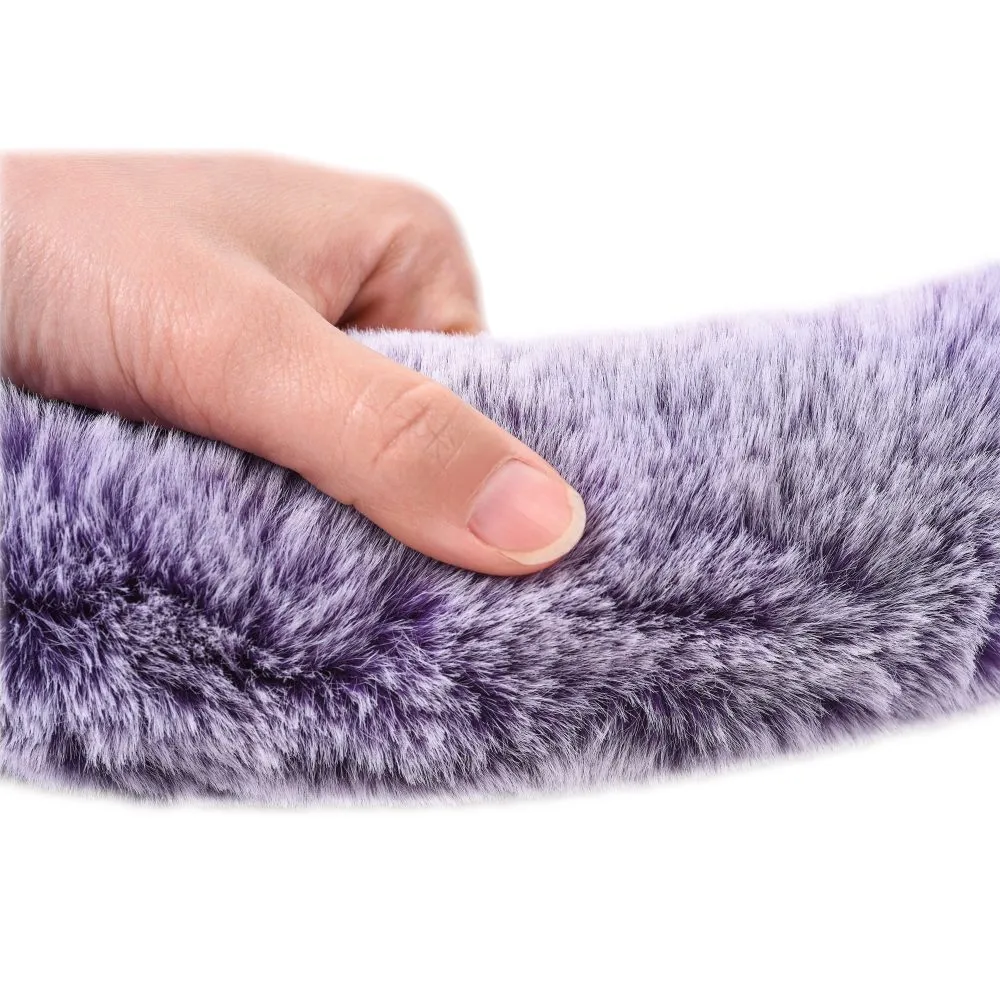 Faux Rabbit Fur Koala Bear Steering Wheel Cover Purple