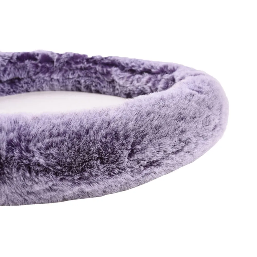 Faux Rabbit Fur Koala Bear Steering Wheel Cover Purple