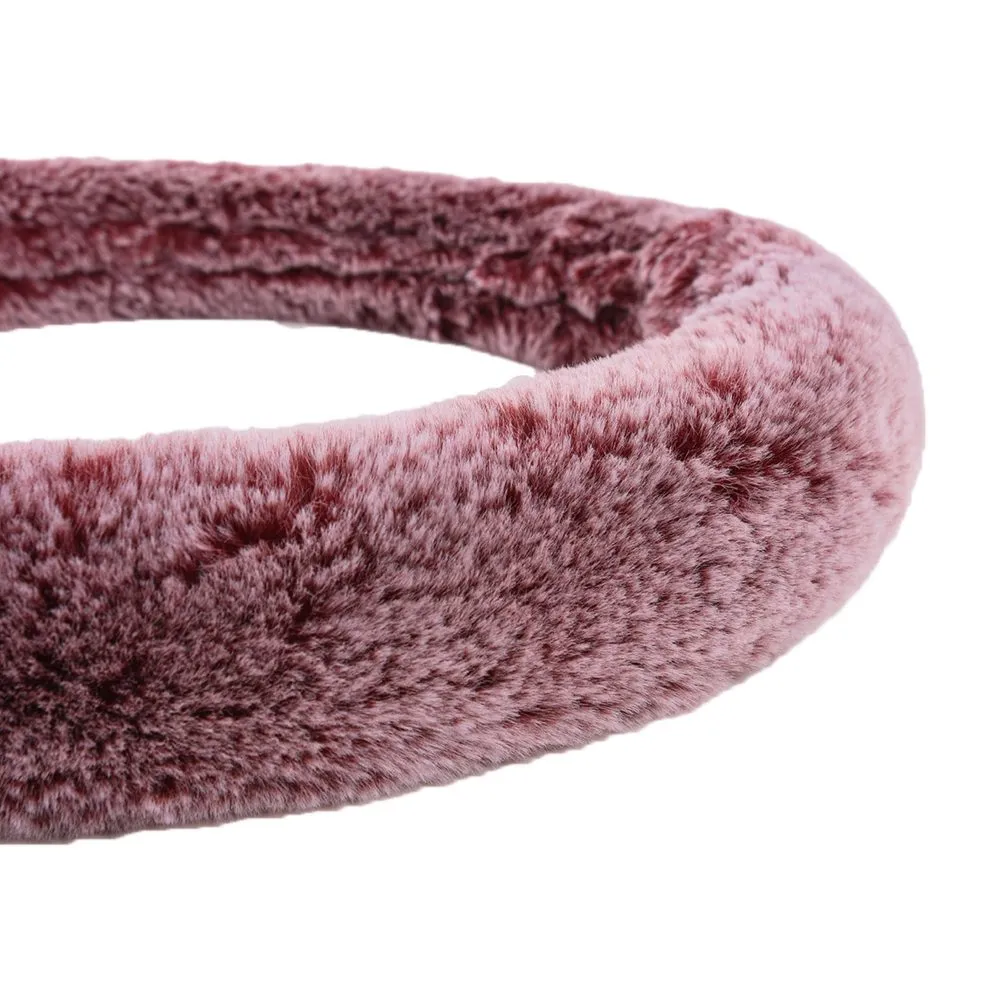 Faux Rabbit Fur Koala Bear Steering Wheel Cover Red