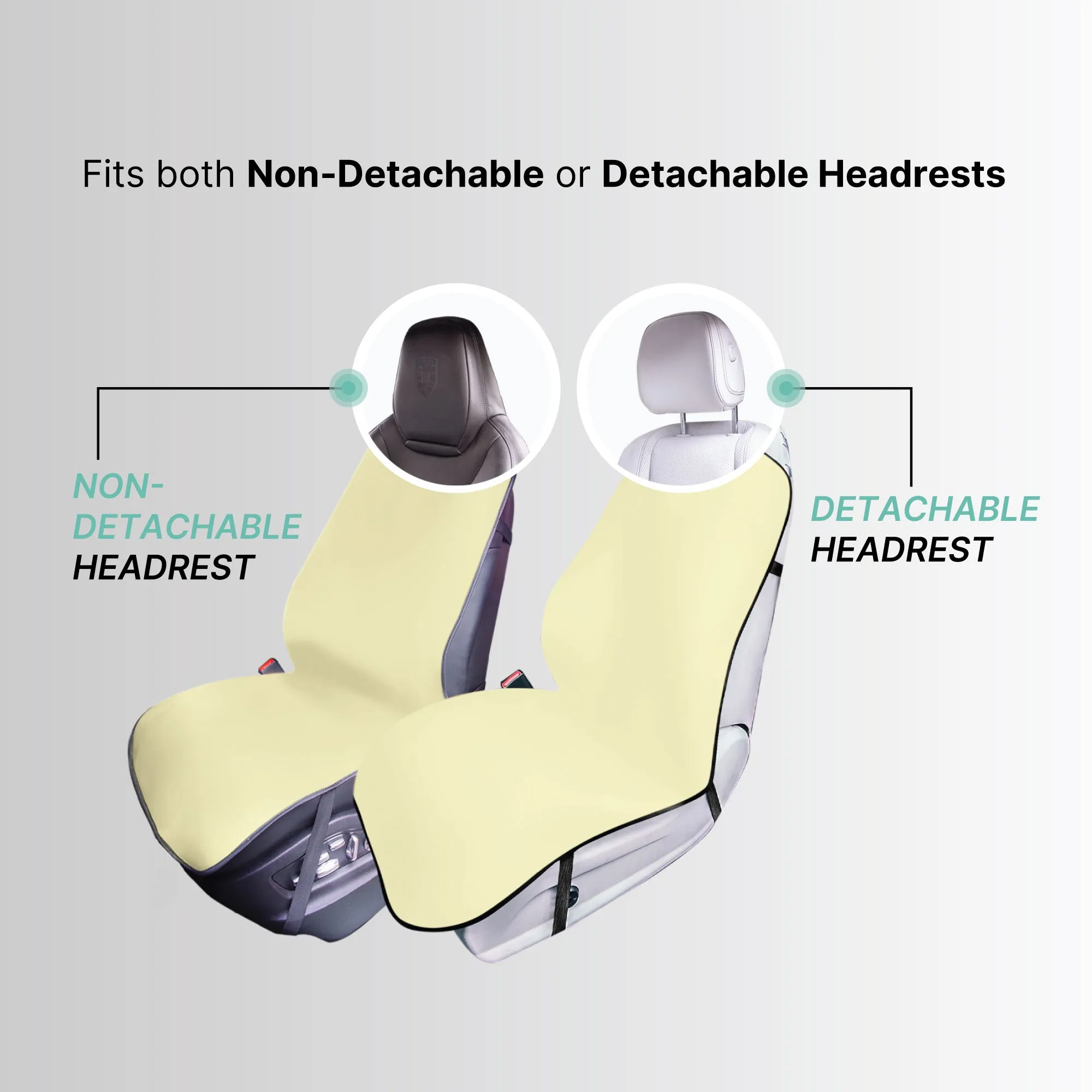 FH Group Easy Roll-Out Car Seat Protector - 1pc Beige Faux Leather