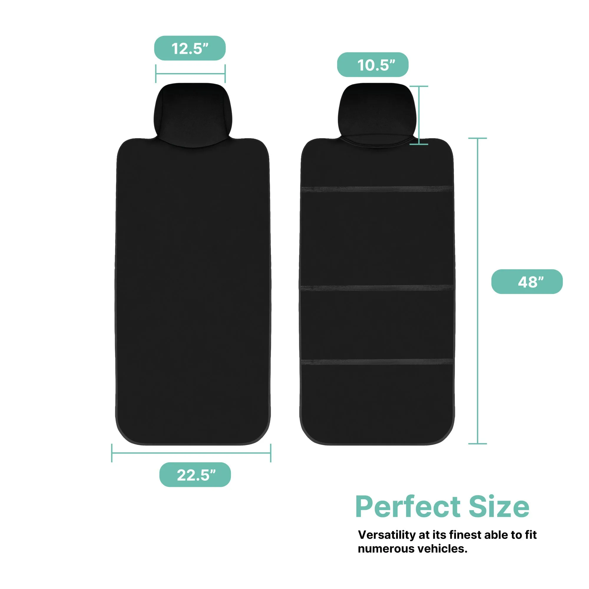 FH Group Easy Roll-Out Car Seat Protector - 1pc Black Faux Leather