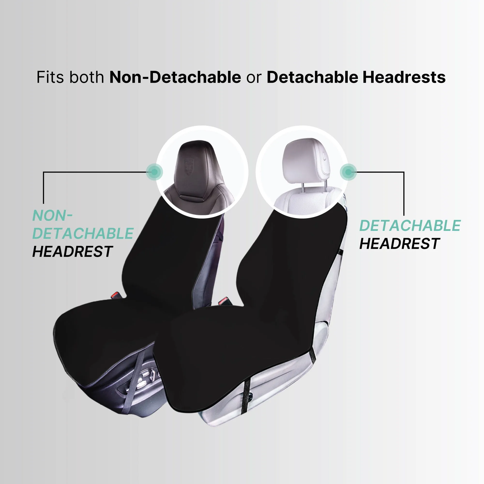 FH Group Easy Roll-Out Car Seat Protector - 1pc Black Faux Leather