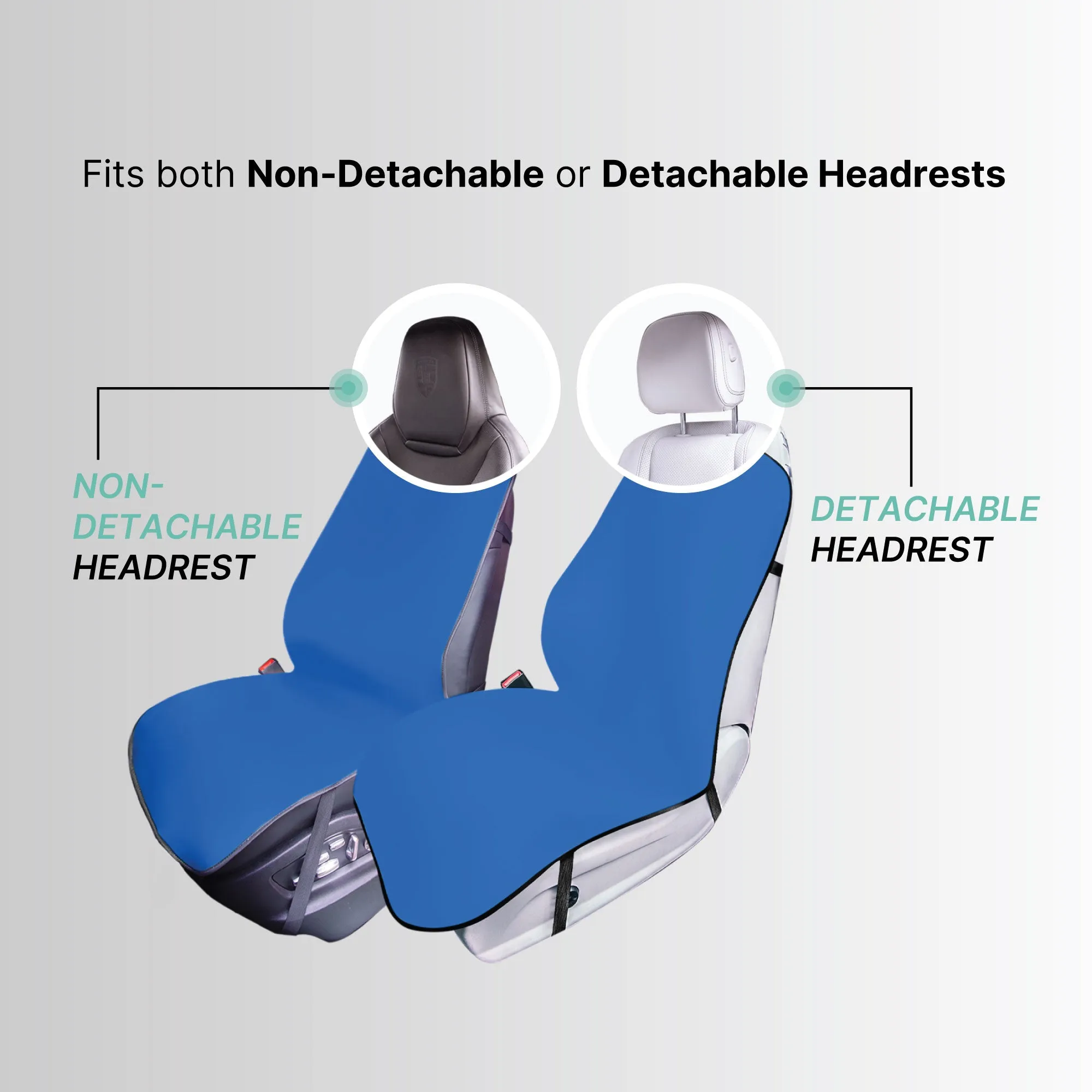 FH Group Easy Roll-Out Car Seat Protector - 1pc Blue Faux Leather