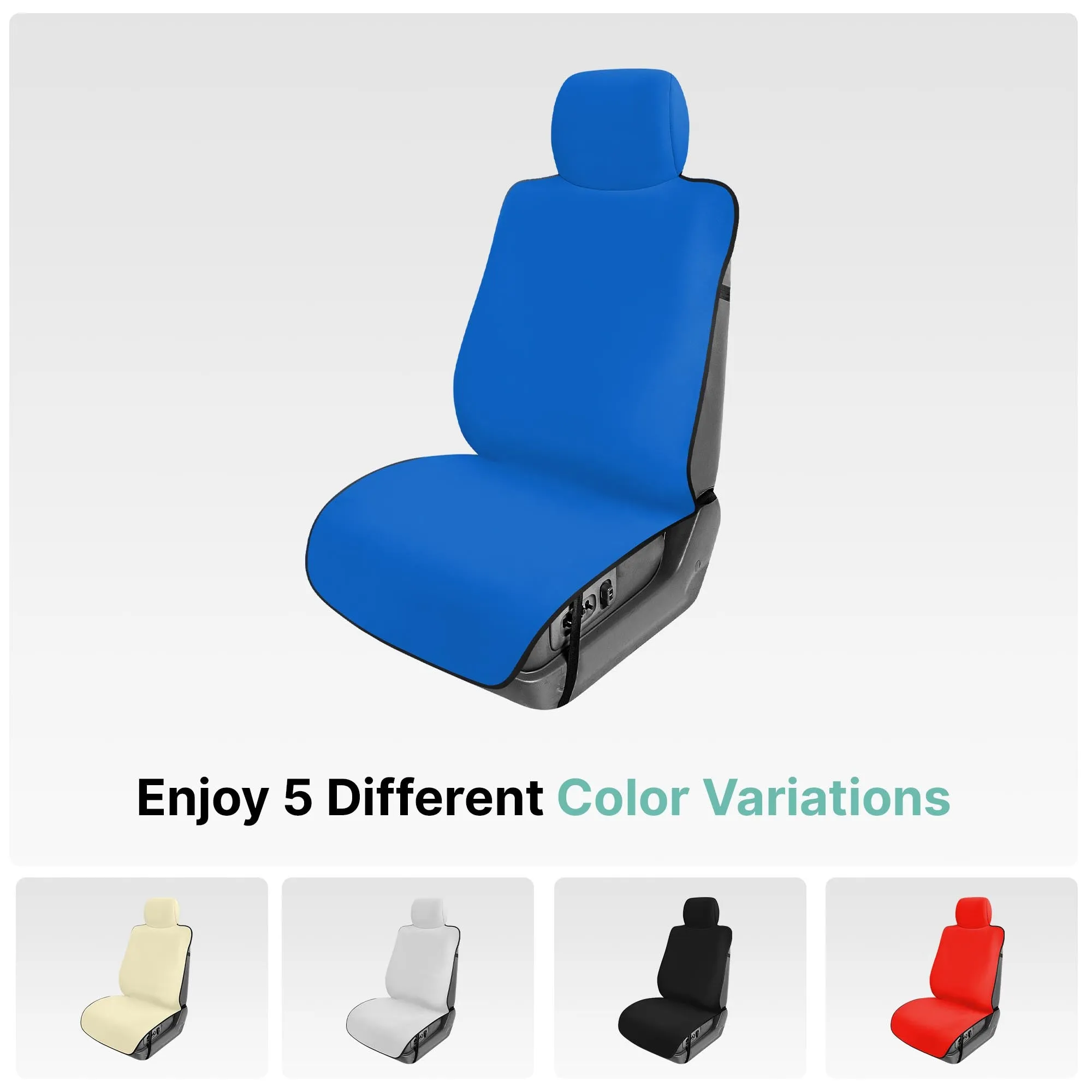 FH Group Easy Roll-Out Car Seat Protector - 1pc Gray Neoprene