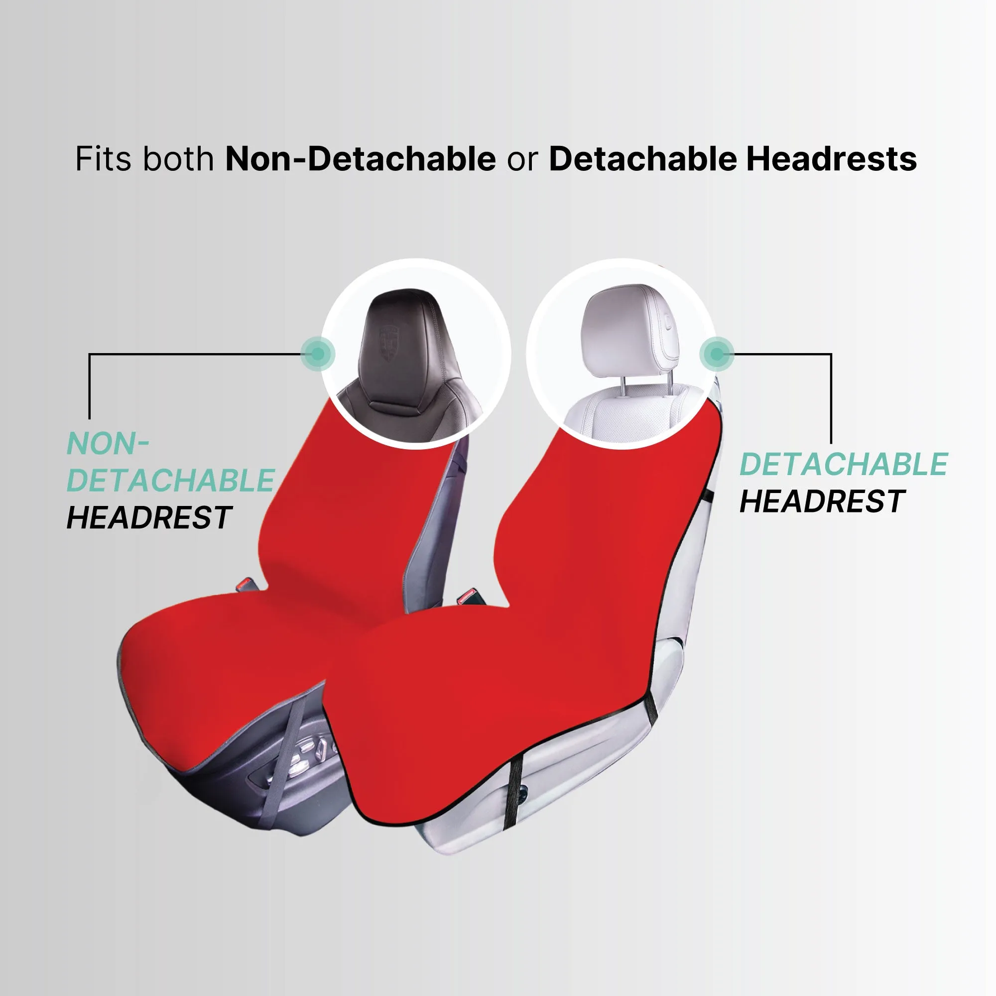 FH Group Easy Roll-Out Car Seat Protector - 1pc Red Faux Leather