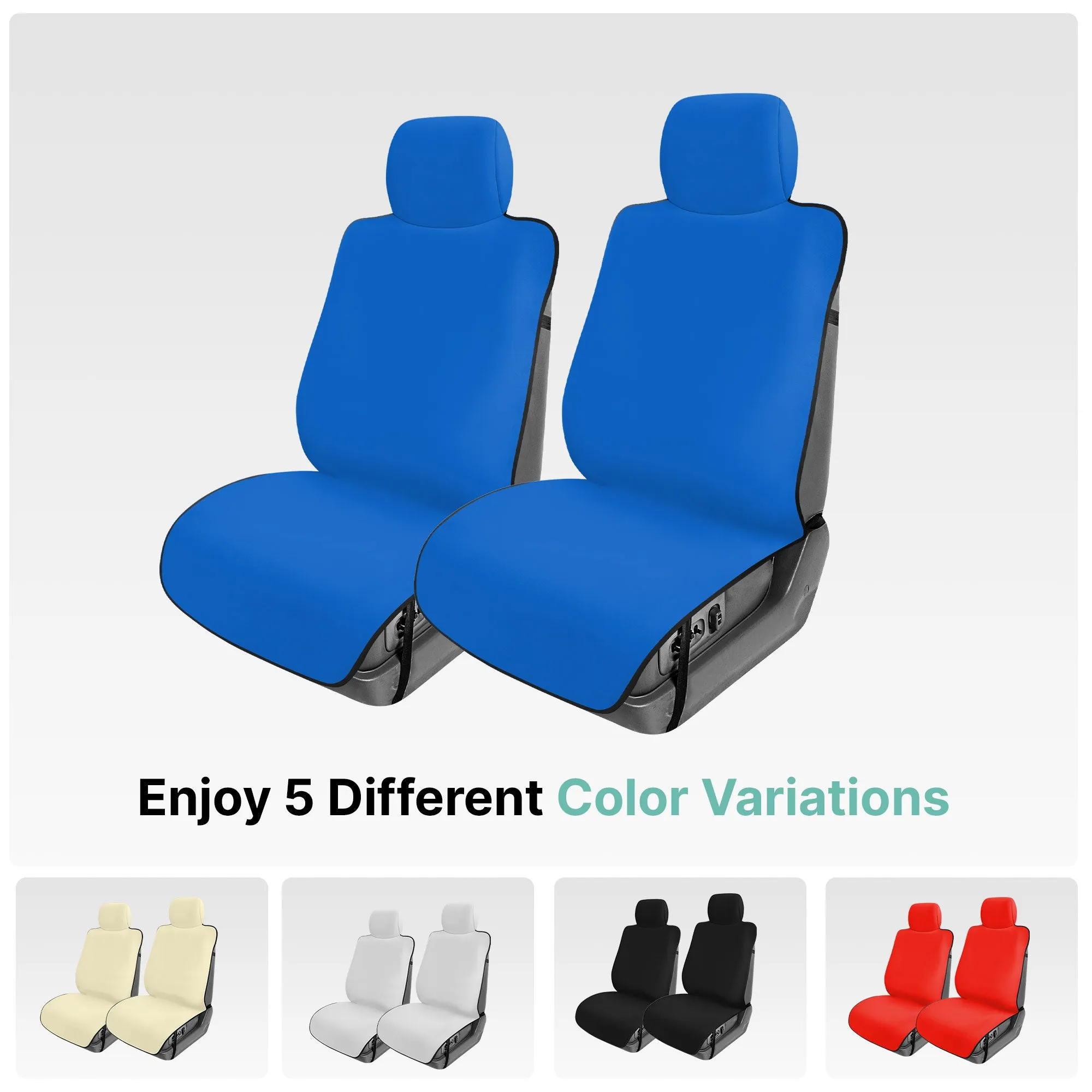 FH Group Easy Roll-Out Car Seat Protector - 2pc Gray Neoprene