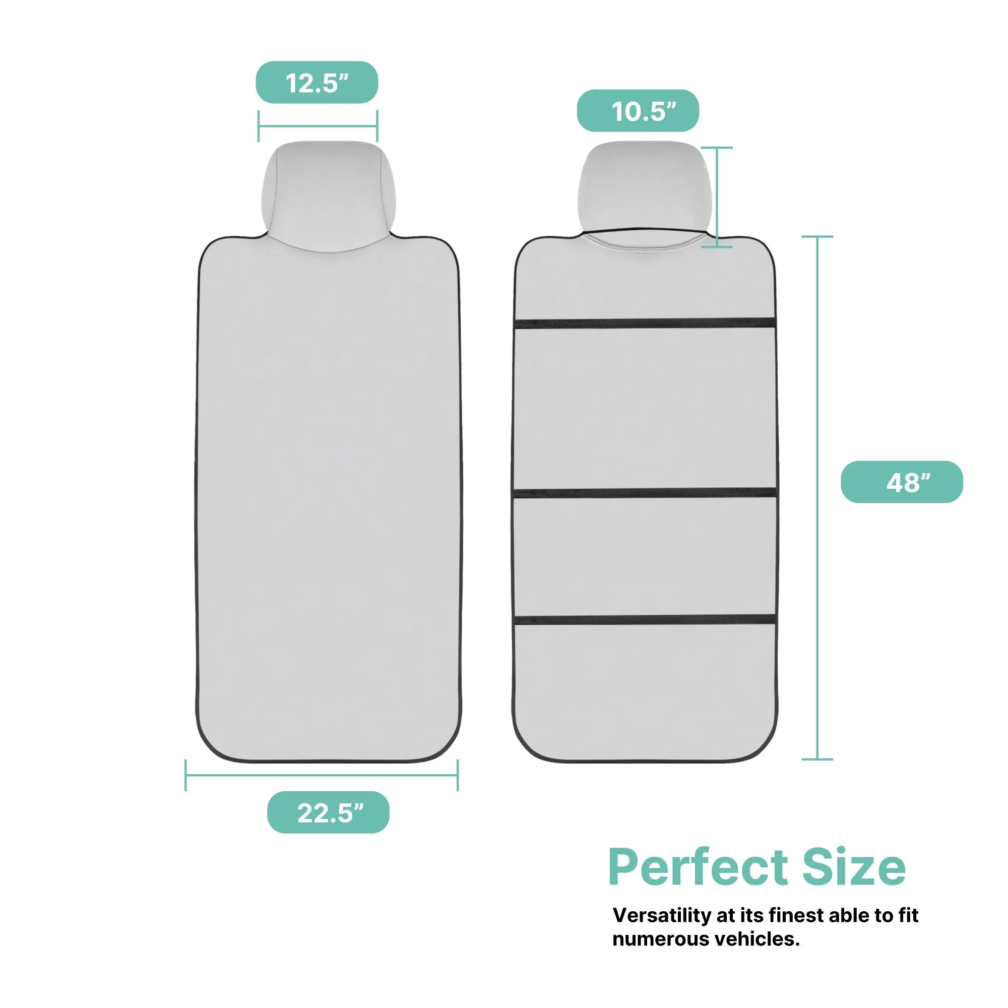 FH Group Easy Roll-Out Car Seat Protector - 2pc Gray Neoprene
