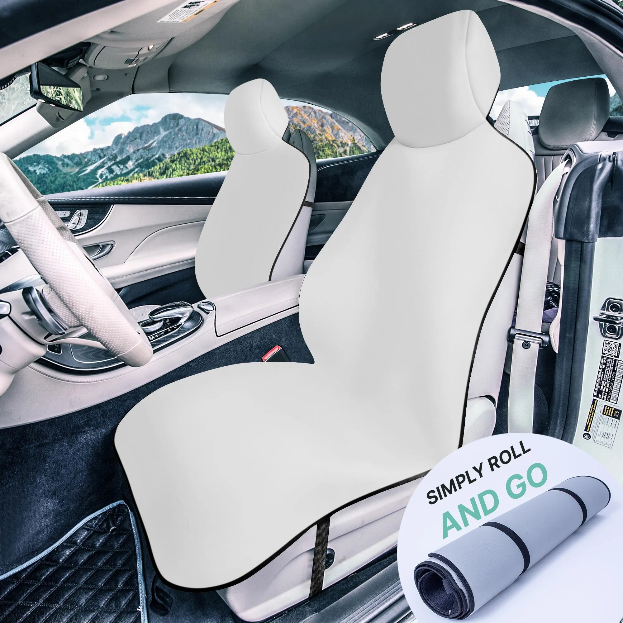 FH Group Easy Roll-Out Car Seat Protector - 2pc Gray Neoprene