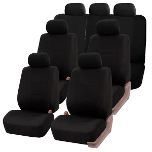 Flat Cloth Multifunctional 3 Row 7 Seater - Black Seat Covers