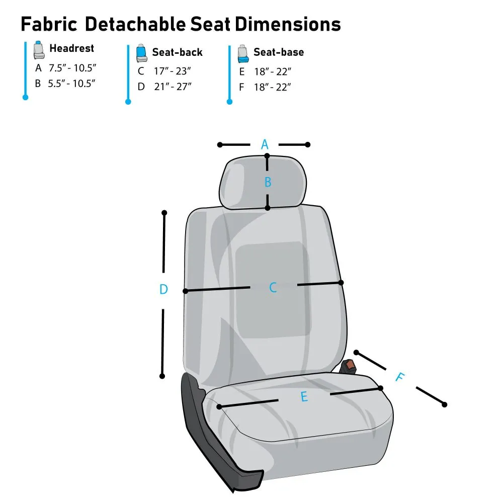 Flat Cloth Seat Covers - Front Set Burgundy
