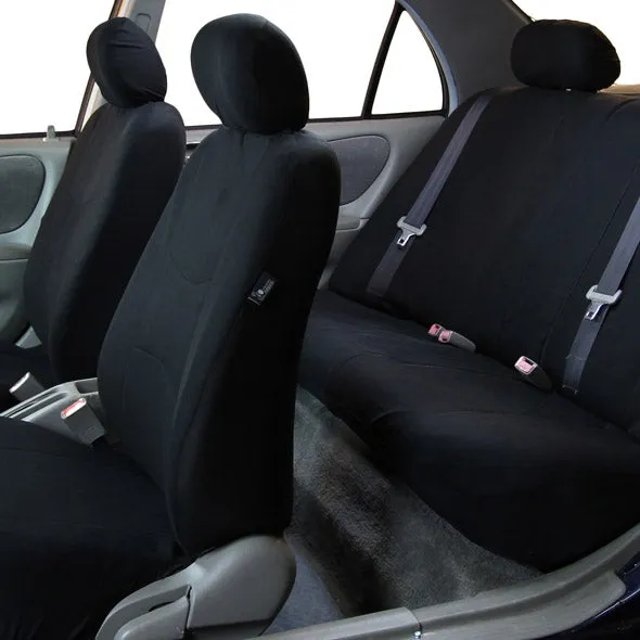 Flat Cloth Seat Covers - Full Set Black
