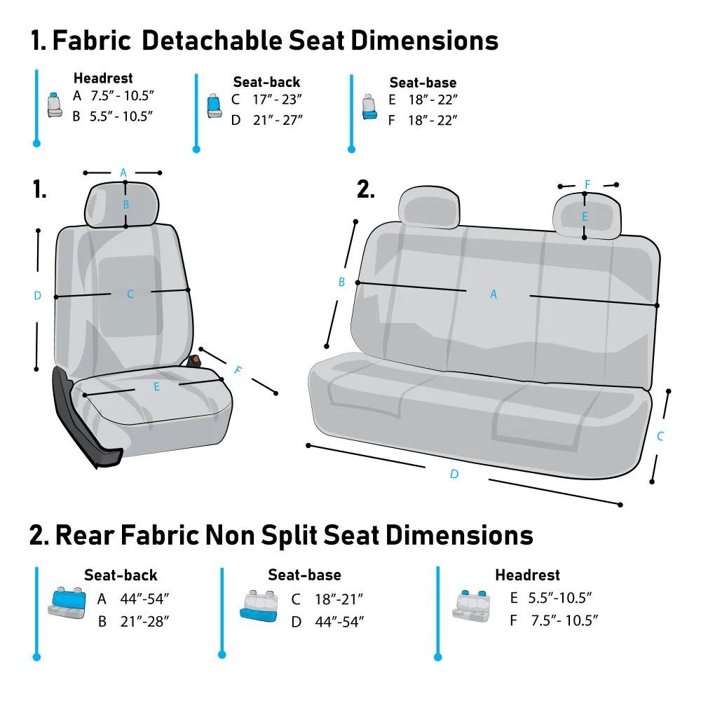 Flat Cloth Seat Covers - Full Set Black