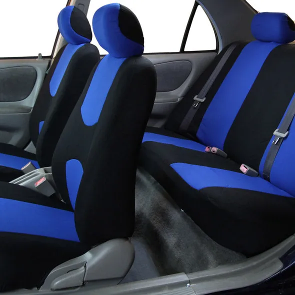 Flat Cloth Seat Covers - Full Set Blue