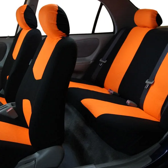 Flat Cloth Seat Covers - Full Set Orange