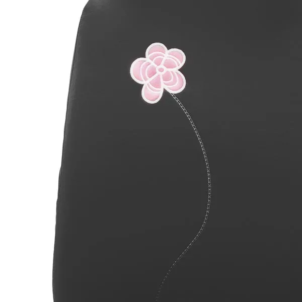 Floral Seat Covers - Front Set Black