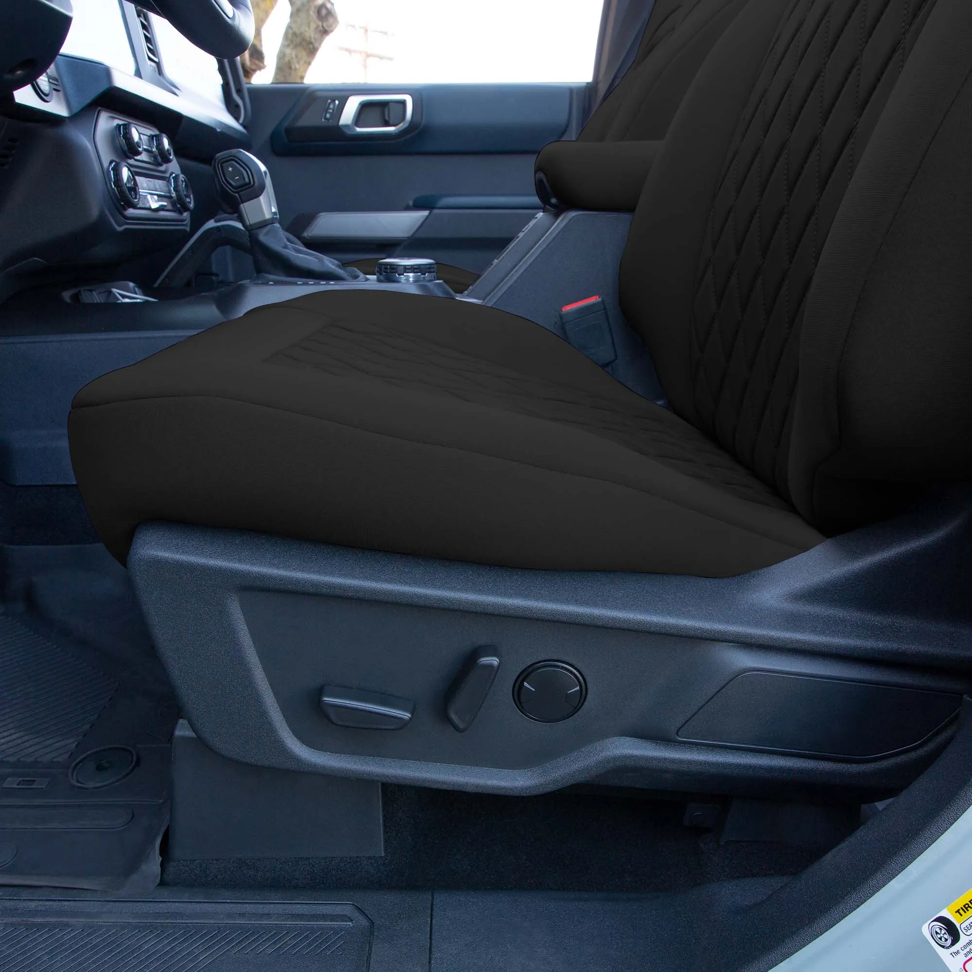 Ford Bronco Full Size SUV 2021-2024 - Front Set Seat Covers  -  Black Ultraflex Neoprene